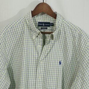 Ralph Lauren Classic Fit Button Down Shirt XXL Plaid Short Sleeve